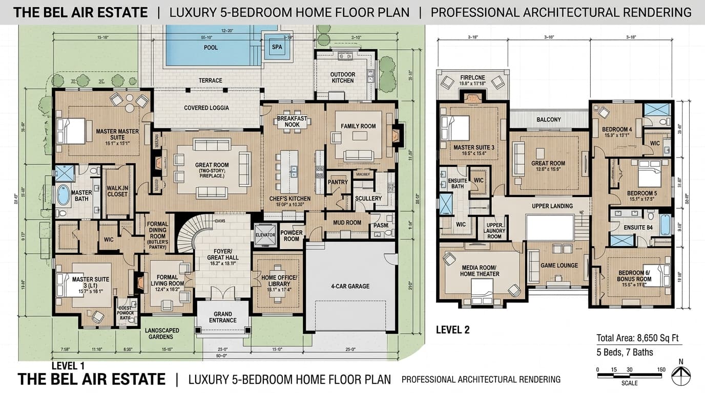 5-bedroom floor plans for large families with room to grow