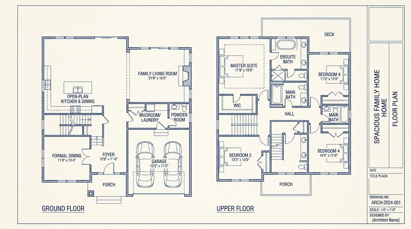 4-bedroom floor plans with spacious layouts for growing families